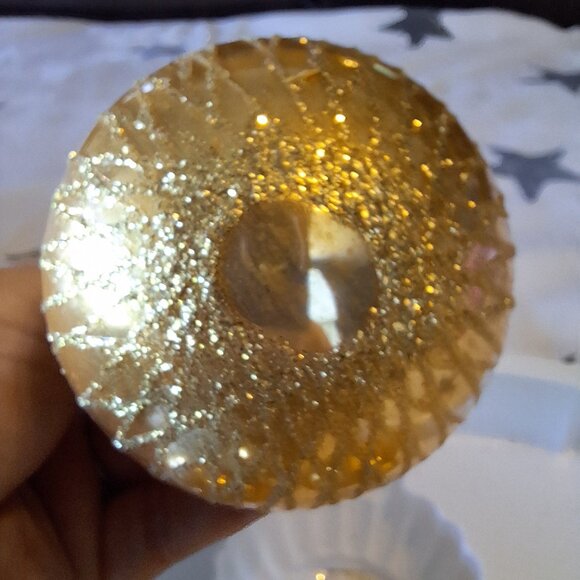 The Victoria Collection By Rauch Glass Ornaments Gold W/Glitter Set Of 4 - Picture 7 of 9